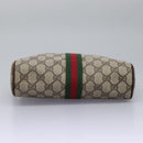 GUCCI GG Supreme Web Sherry Line Clutch Bag PVC Beige Red Green Auth th5590-9