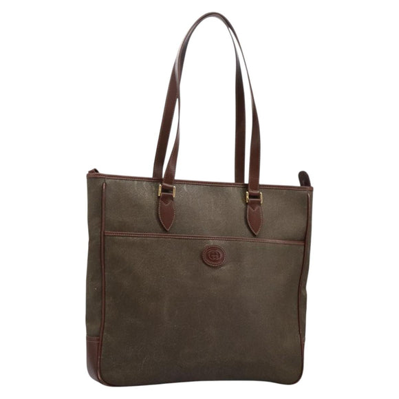 GUCCI Tote Bag Canvas Khaki 002 39 0149 Auth th5601