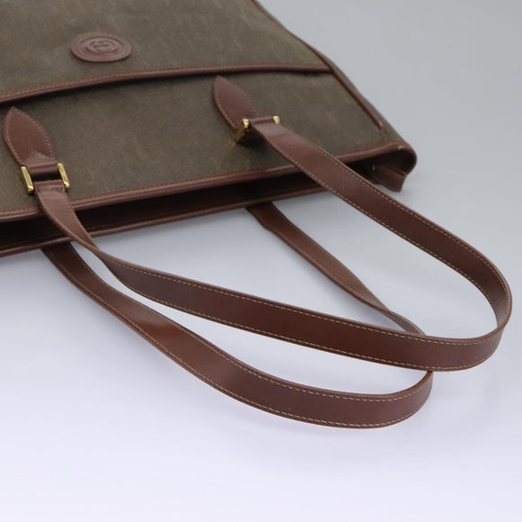 GUCCI Tote Bag Canvas Khaki 002 39 0149 Auth th5601