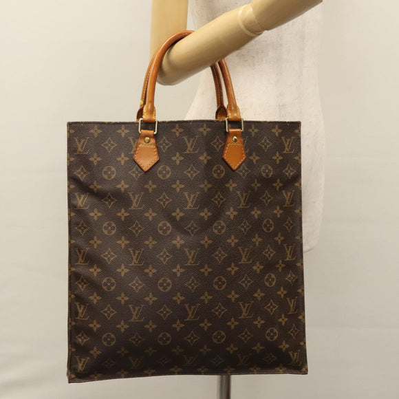 LOUIS VUITTON Monogram Sac Plat Hand Bag M51140 LV Auth th5607