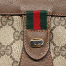 GUCCI GG Supreme Web Sherry Line Clutch Bag PVC Beige Red 89 01 032 Auth th5635-8