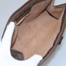 GUCCI GG Supreme Web Sherry Line Clutch Bag PVC Beige Red 89 01 032 Auth th5635-10