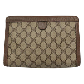 GUCCI GG Supreme Web Sherry Line Clutch Bag PVC Beige Red 89 01 032 Auth th5635 - 0