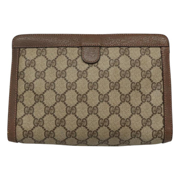 GUCCI GG Supreme Web Sherry Line Clutch Bag PVC Beige Red 89 01 032 Auth th5635 - 0