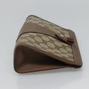 GUCCI GG Supreme Web Sherry Line Clutch Bag PVC Beige Red 89 01 032 Auth th5635-3