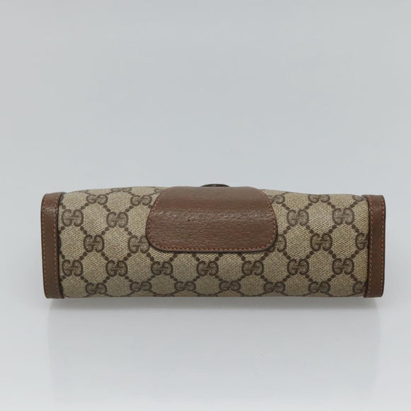 GUCCI GG Supreme Web Sherry Line Clutch Bag PVC Beige Red 89 01 032 Auth th5635