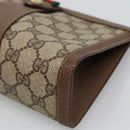 GUCCI GG Supreme Web Sherry Line Clutch Bag PVC Beige Red 89 01 032 Auth th5635-7