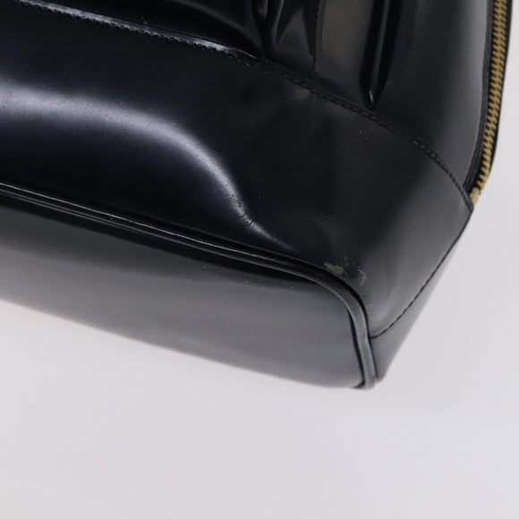 GUCCI Bamboo Shoulder Bag Patent leather Navy Gold 003 2113 0027 Auth th5637