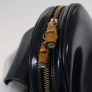 GUCCI Bamboo Shoulder Bag Patent leather Navy Gold 003 2113 0027 Auth th5637-18