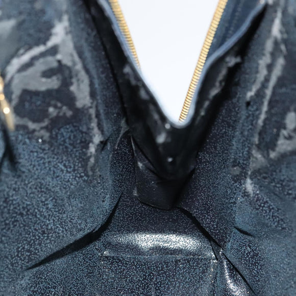 GUCCI Bamboo Shoulder Bag Patent leather Navy Gold 003 2113 0027 Auth th5637