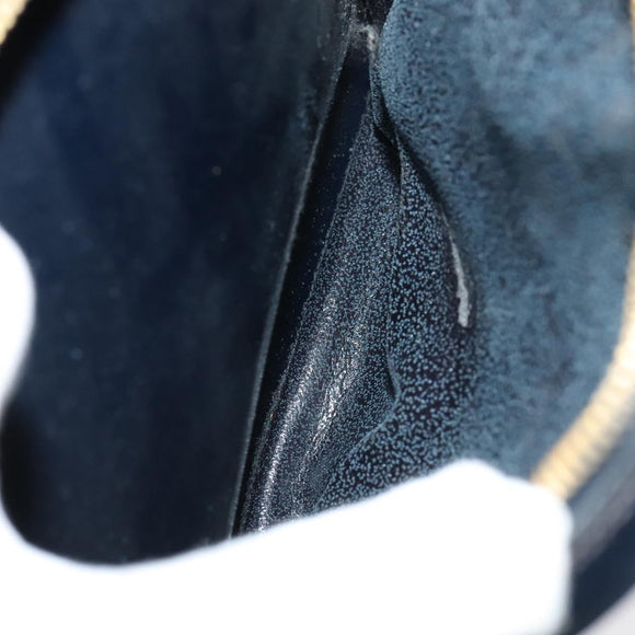 GUCCI Bamboo Shoulder Bag Patent leather Navy Gold 003 2113 0027 Auth th5637