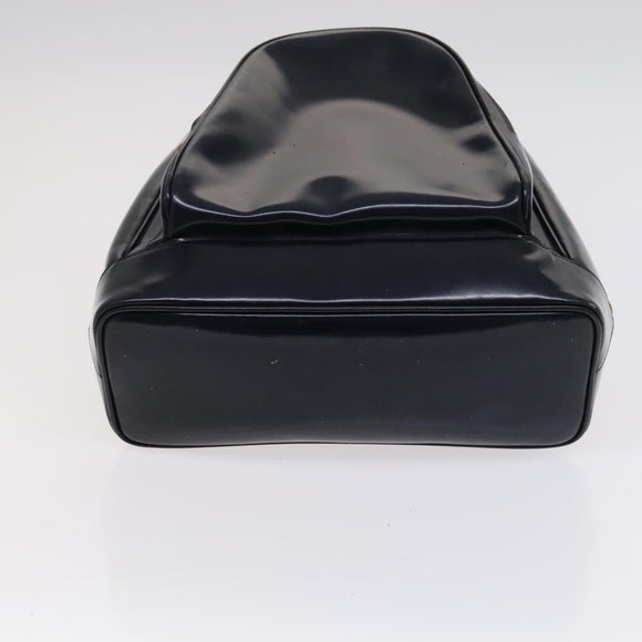 GUCCI Bamboo Shoulder Bag Patent leather Navy Gold 003 2113 0027 Auth th5637