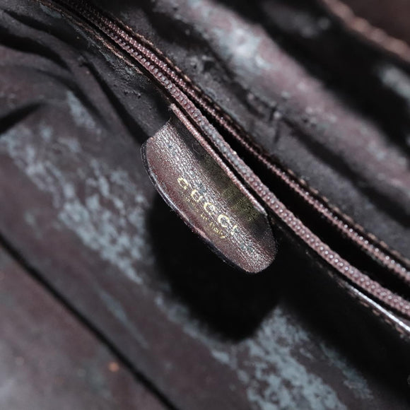 GUCCI Bamboo Hand Bag Leather 2way Brown Gold 001 1705 1638 Auth th5638