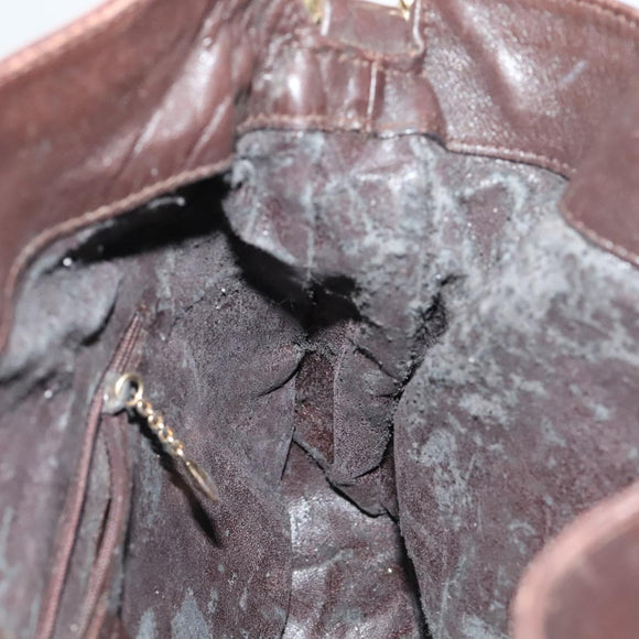 GUCCI Bamboo Hand Bag Leather 2way Brown Gold 001 1705 1638 Auth th5638