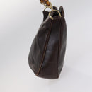 GUCCI Bamboo Hand Bag Leather 2way Brown Gold 001 1705 1638 Auth th5638-3