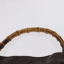 GUCCI Bamboo Hand Bag Leather 2way Brown Gold 001 1705 1638 Auth th5638-14