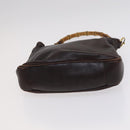 GUCCI Bamboo Hand Bag Leather 2way Brown Gold 001 1705 1638 Auth th5638-5