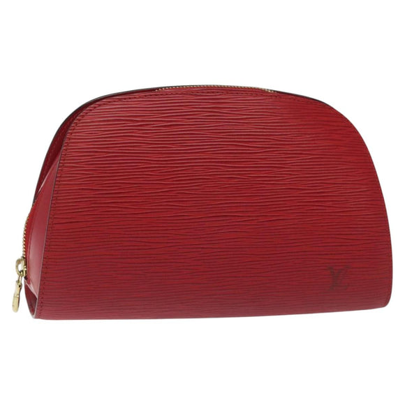 LOUIS VUITTON Epi Dauphine MM Pouch Red M48457 LV Auth th5640