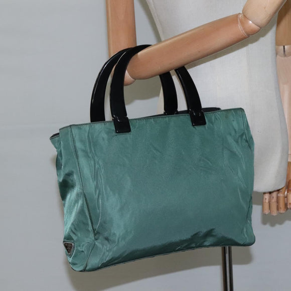 PRADA Hand Bag Nylon Green Auth th5642