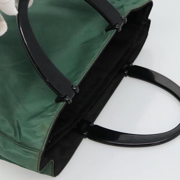 PRADA Hand Bag Nylon Green Auth th5642