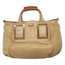 Chloe Hand Bag Leather 2way Beige Gold Auth th5645-13