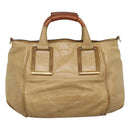 Chloe Hand Bag Leather 2way Beige Gold Auth th5645-2