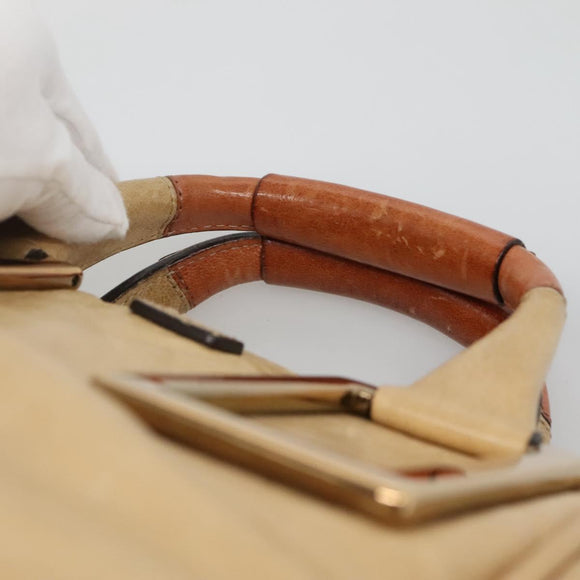 Chloe Hand Bag Leather 2way Beige Gold Auth th5645