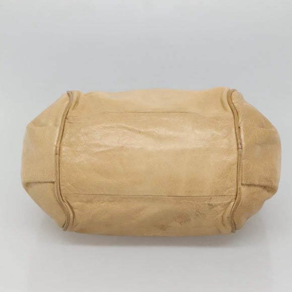 Chloe Hand Bag Leather 2way Beige Gold Auth th5645