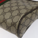 GUCCI GG Supreme Web Sherry Line Clutch Bag PVC Beige Red 56 01 012 Auth th5648-16