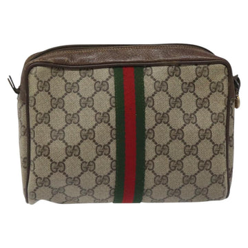 GUCCI GG Supreme Web Sherry Line Clutch Bag PVC Beige Red 56 01 012 Auth th5648 - 0