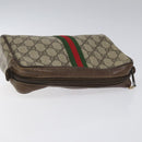 GUCCI GG Supreme Web Sherry Line Clutch Bag PVC Beige Red 56 01 012 Auth th5648-5