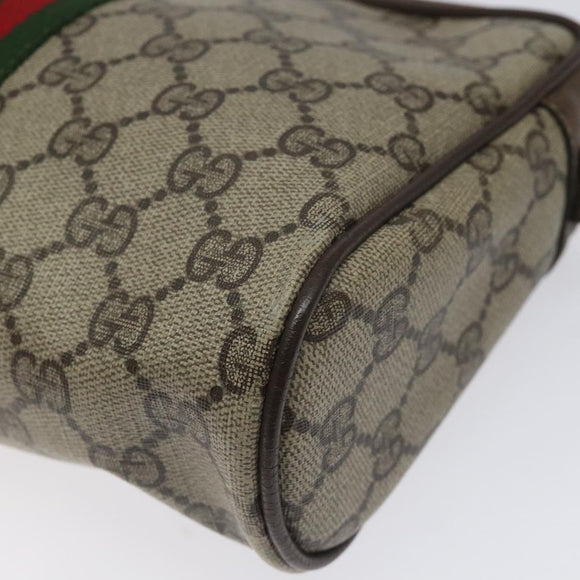 GUCCI GG Supreme Web Sherry Line Clutch Bag PVC Beige Red 56 01 012 Auth th5648