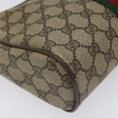 GUCCI GG Supreme Web Sherry Line Clutch Bag PVC Beige Red 89 01 012 Auth th5649-16