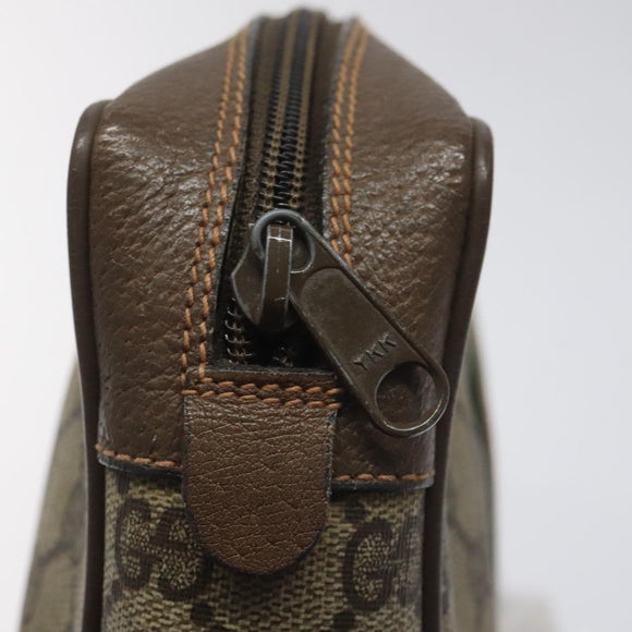 GUCCI GG Supreme Web Sherry Line Clutch Bag PVC Beige Red 89 01 012 Auth th5649