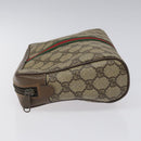 GUCCI GG Supreme Web Sherry Line Clutch Bag PVC Beige Red 89 01 012 Auth th5649-4