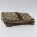 GUCCI GG Supreme Web Sherry Line Clutch Bag PVC Beige Red 89 01 012 Auth th5649-5