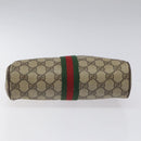 GUCCI GG Supreme Web Sherry Line Clutch Bag PVC Beige Red 89 01 012 Auth th5649-6