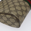 GUCCI GG Supreme Web Sherry Line Clutch Bag PVC Beige Red 89 01 012 Auth th5649-14