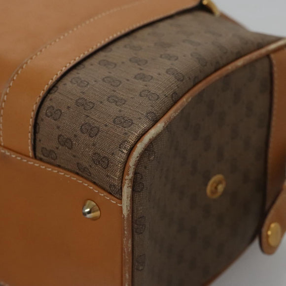 GUCCI Micro GG Supreme Hand Bag PVC Brown Gold 000 084 0158 Auth th5660