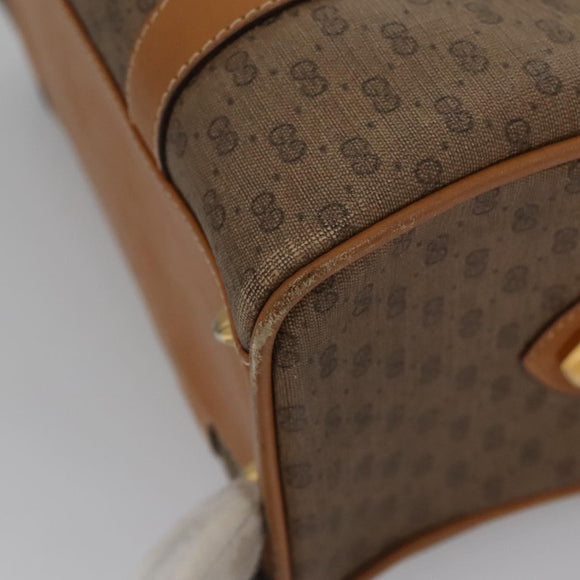 GUCCI Micro GG Supreme Hand Bag PVC Brown Gold 000 084 0158 Auth th5660
