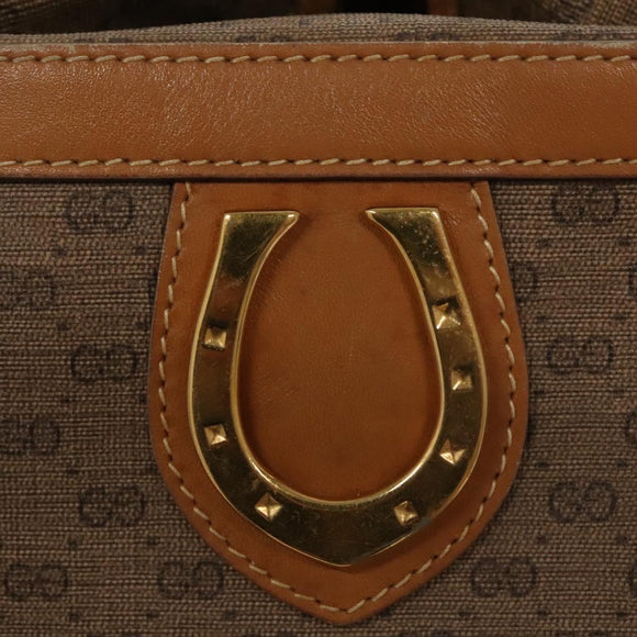 GUCCI Micro GG Supreme Hand Bag PVC Brown Gold 000 084 0158 Auth th5660
