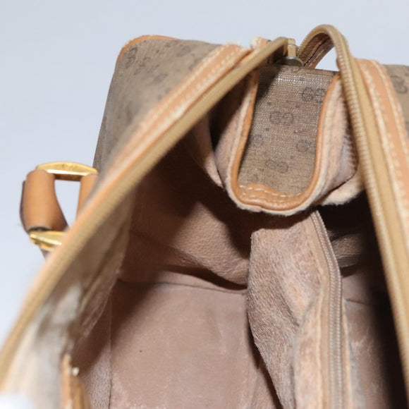 GUCCI Micro GG Supreme Hand Bag PVC Brown Gold 000 084 0158 Auth th5660