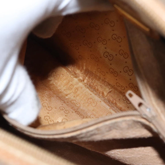 GUCCI Micro GG Supreme Hand Bag PVC Brown Gold 000 084 0158 Auth th5660