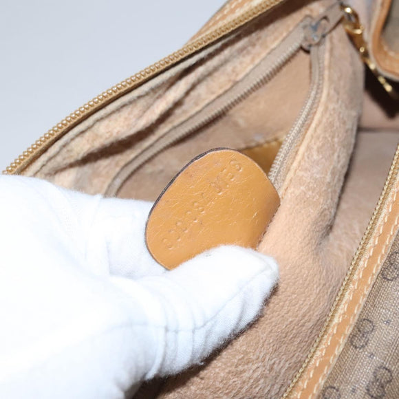 GUCCI Micro GG Supreme Hand Bag PVC Brown Gold 000 084 0158 Auth th5660