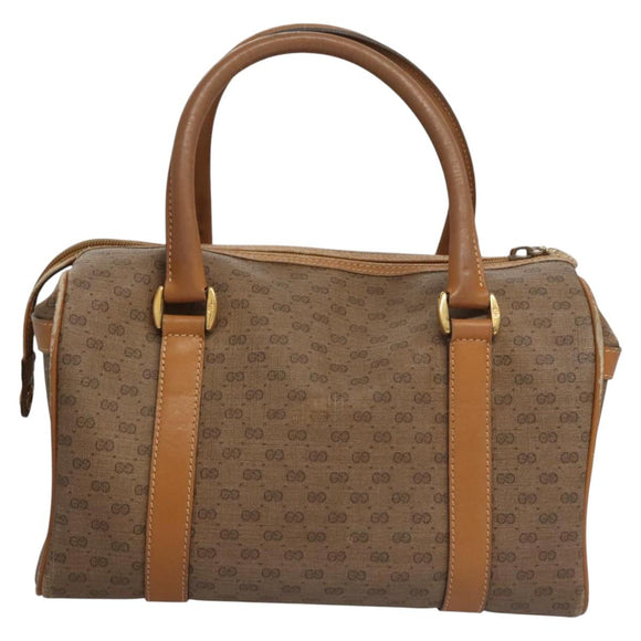 GUCCI Micro GG Supreme Hand Bag PVC Brown Gold 000 084 0158 Auth th5660