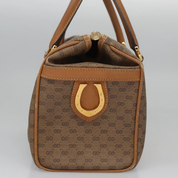 GUCCI Micro GG Supreme Hand Bag PVC Brown Gold 000 084 0158 Auth th5660