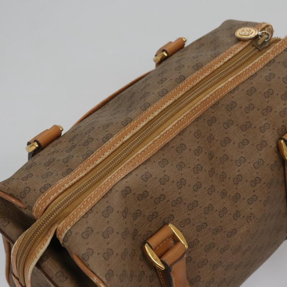 GUCCI Micro GG Supreme Hand Bag PVC Brown Gold 000 084 0158 Auth th5660