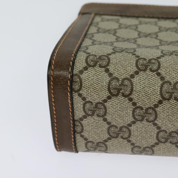 GUCCI GG Supreme Web Sherry Line Clutch Bag PVC Beige Red 89 01 001 Auth th5661