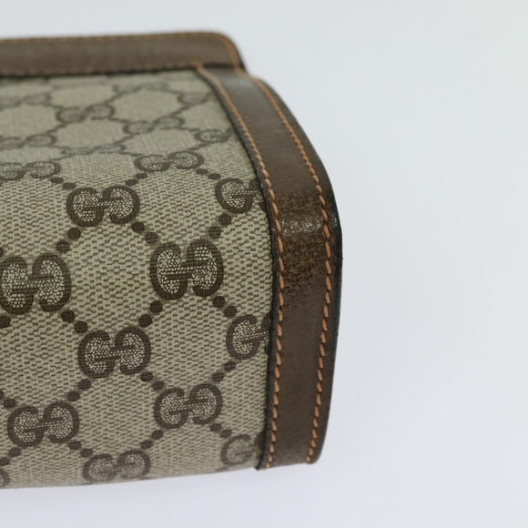 GUCCI GG Supreme Web Sherry Line Clutch Bag PVC Beige Red 89 01 001 Auth th5661