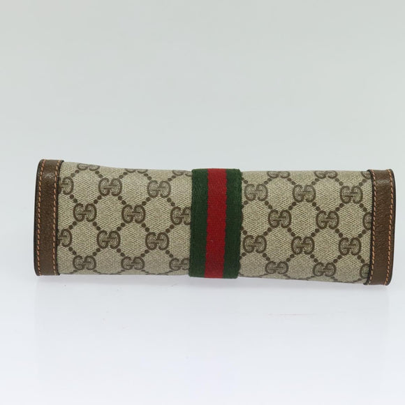 GUCCI GG Supreme Web Sherry Line Clutch Bag PVC Beige Red 89 01 001 Auth th5661